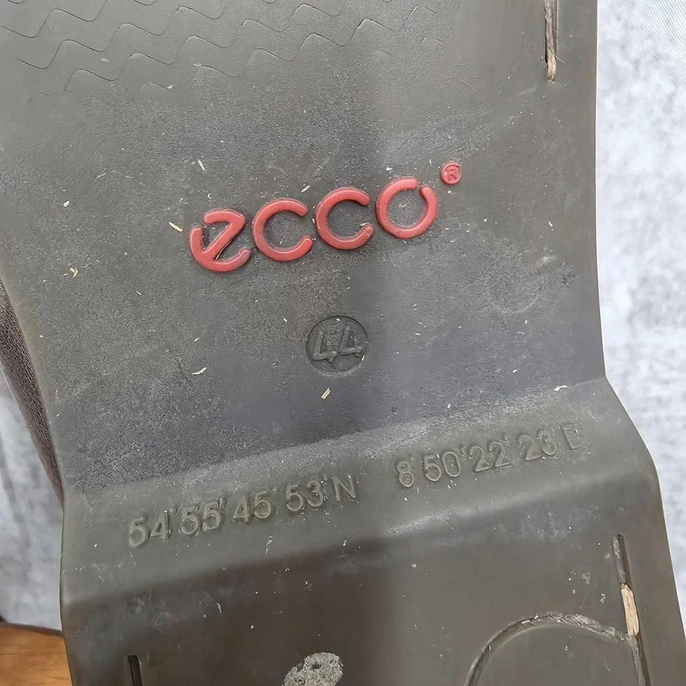 Ecco Boat Shoes Mens EU 44 US 10 - 10.5 Brown Leather‎ Slip On Loafers Casual